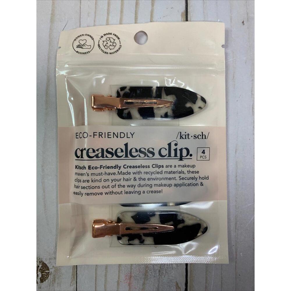 Kitsch creaseless hair clips 4 pc set black/clear rosegold‎